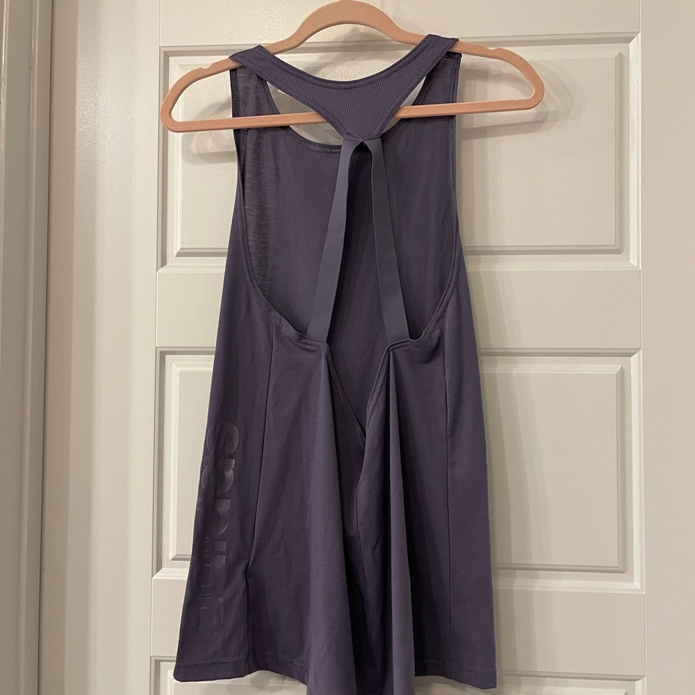Adidas open back purple workout tank size small